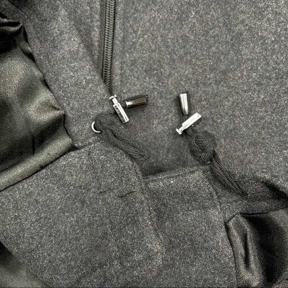 Aqua Jacket Pea Coat Long Winter Wool Blend Front Zip Hoodie Lined Warm Autumn - Picture 10 of 15